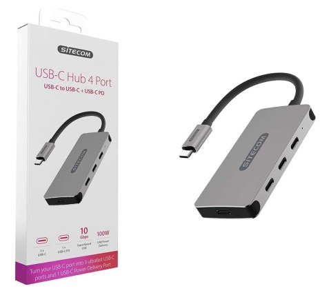 Hub Sitecom CN-386 USB-C 4 porty 10 Gbps