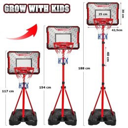Przenośny zestaw do koszykówki i rzutek 2w1