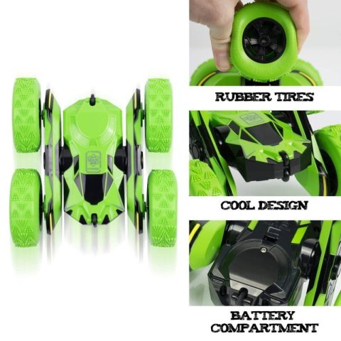 Samochód zdalnie sterowany RC ATOM MAX STUNT 360 zielony