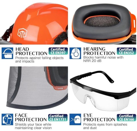 Kask ochronny do prac leśnych Guardlead C009R