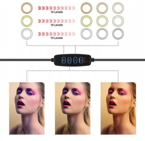 Lampa pierścieniowa 8" LED na telefon F-537