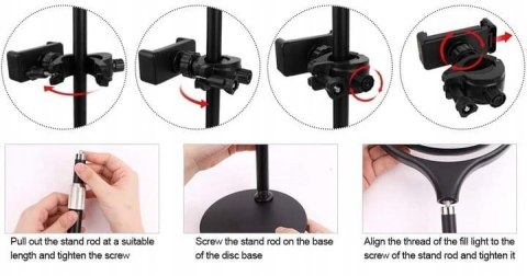 Lampa pierścieniowa 8" LED na telefon F-537