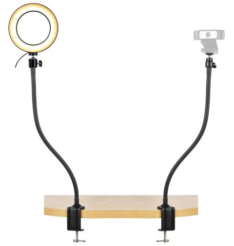Lampa pierścieniowa i uchwyt na telefon / kamerę AYIZON