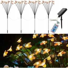 Lampy ogrodowe solarne świetliki wbijane wodoodporne sterowane pilotem 4szt