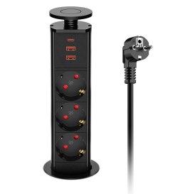 Listwa zasilająca 3 gniazda, USB, USB-C Ohuo D06-GU03