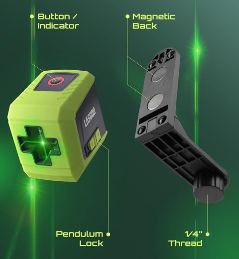 Poziomica laserowa samopoziomująca LASGOO LG-CROSS