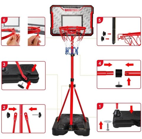 Przenośny zestaw do koszykówki i rzutek 2w1