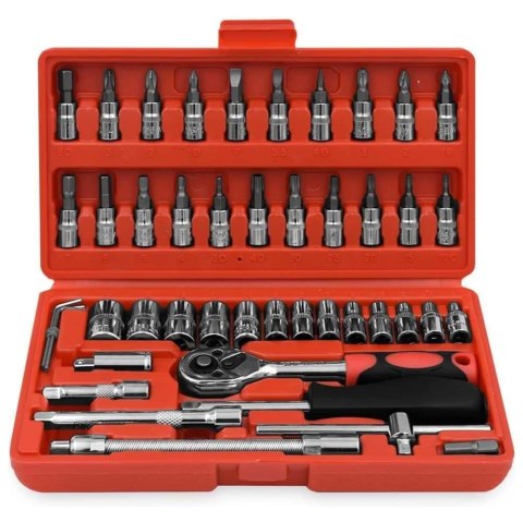 Zestaw kluczy nasadowych i bitów 46-części