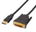 Kabel DisplayPort do DVI, 1920x1080p, 1080@60Hz, kabel winylowy, pozłacane wtyczki,1,83 m