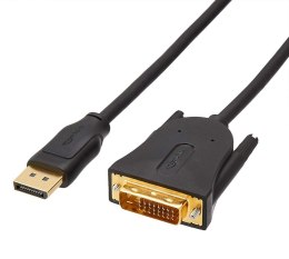 Kabel DisplayPort do DVI, 1920x1080p, 1080@60Hz, kabel winylowy, pozłacane wtyczki,1,83 m