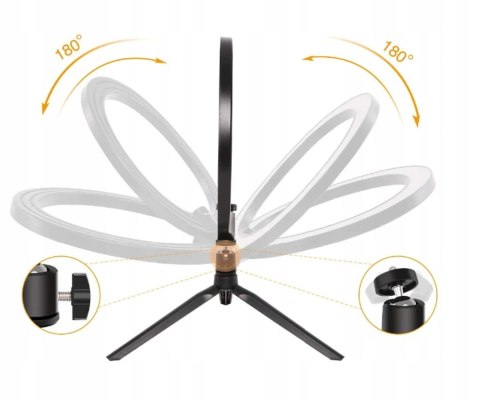 Lampa pierścieniowa do selfie ze statywem