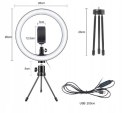 Lampa pierścieniowa do selfie ze statywem