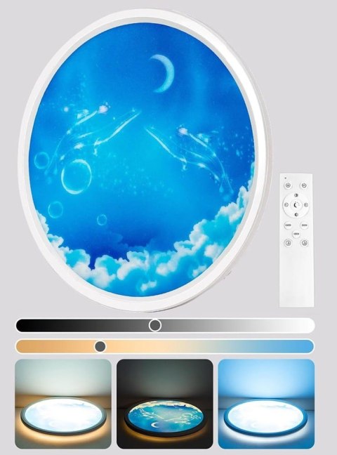 Lampa sufitowa LED z możliwością ściemniania i pilotem