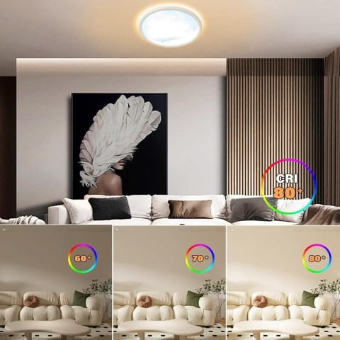 Lampa sufitowa LED z możliwością ściemniania i pilotem