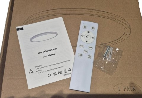 Lampa sufitowa LED z możliwością ściemniania i pilotem