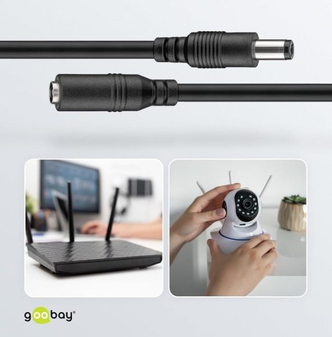 Przedłużacz do zasilacza Goobay DC 5,50x2,1mm /3m