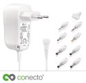 Zasilacz energooszczędny Conecto SA-CC50222-W, uniwersalny, z 8 adapterami